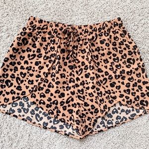 Womens Animal Print Drawstring Shorts | S | NWT